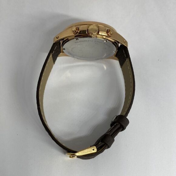 Fossil Decker ES3352 Women's Brown Leather Analog Gold Dial Quartz Watch RK411 - Picture 11 of 12